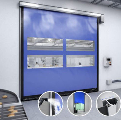 Διαφανές άμεσο κυλίνδριο πόρτες γρήγορη δράση αποθήκη ηλεκτρικό PVC υψηλής ταχύτητας φερμουάρ