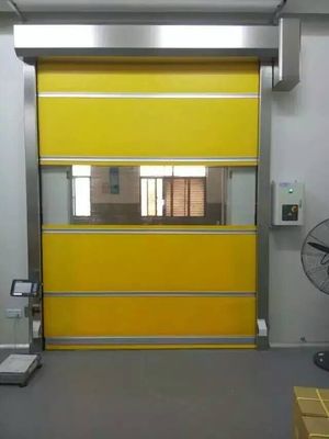 Στιβαρές πόρτες ταχείας κυλίνδρου PVC με επίστρωση σκληρής κυκλοφορίας από ανοδιωμένο αλουμίνιο από πολυεστέρα