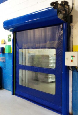 50HZ υφάσματος βιομηχανική PVC γρήγορη κυλίνδρων κατακόρυφος αντίστασης αέρα πορτών πλαστική εσωτερική