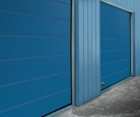 650N/M2 Πίεση ανέμου Βιομηχανικές διατομικές πόρτες Διατομικές υπερυψωμένες πόρτες γκαράζ ευρωπαϊκή πρότυπη ποιότητα σύγχρονη πόρτα