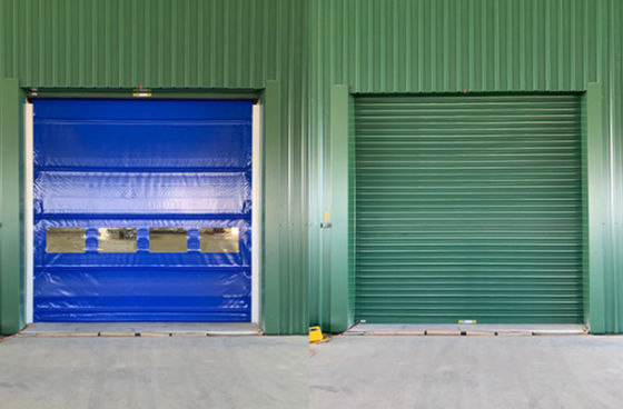 Ασφάλεια Πρώτη υψηλής ταχύτητας PVC Roll Up Rapid Shutter Door 304 από ανοξείδωτο χάλυβα υλικό Rapid Zipper High Speed Roller Door