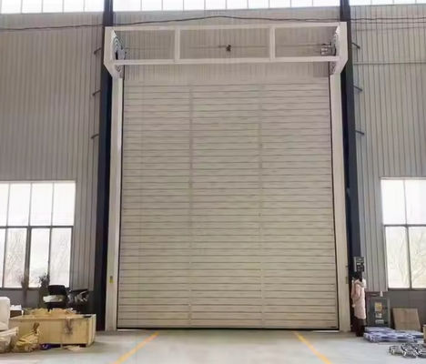 Ελεγχόμενη από PLC σπειροειδή κεφαλική πόρτα αυτόματη εξωτερική εμπορική αλουμίνιο