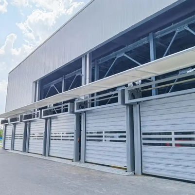 Ελεγχόμενη από PLC σπειροειδή κεφαλική πόρτα αυτόματη εξωτερική εμπορική αλουμίνιο