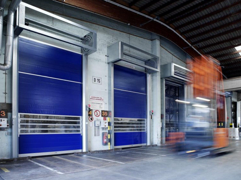 Υψηλής ταχύτητας PVC Roll Up Rapid Shutter Door 304 από ανοξείδωτο χάλυβα υλικό ασφαλές και ανθεκτικό προώθηση γρήγορο ύφασμα αδιάβροχο
