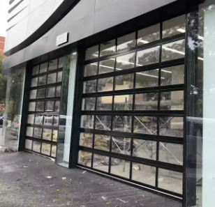 Σύγχρονη Τμήμα Overhead πλήρης θέα ηχομόνωση γυαλί Τμήμα αλουμινίου πόρτα γκαράζ με διπλό τζάμι