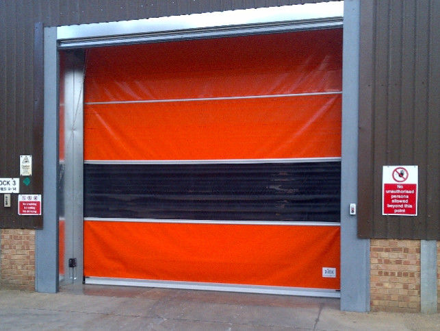 Αυτόματη λειτουργία υψηλής ταχύτητας PVC Roll Up Rapid Shutter Door 304 από ανοξείδωτο χάλυβα Ενσωματωμένα μέτρα ασφαλείας