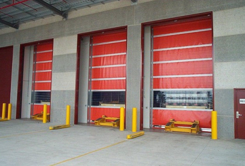 Απομονωμένη υψηλής ταχύτητας PVC Roll Up Rapid Shutter Door 304 από ανοξείδωτο χάλυβα αυτόματη χειροκίνητη λειτουργία